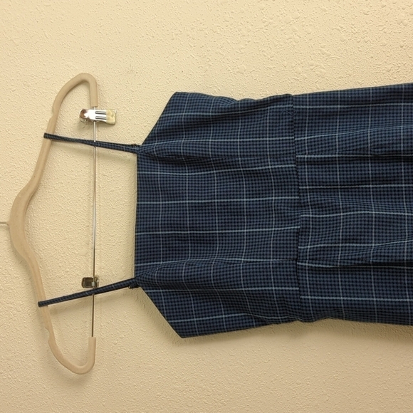 Aeropostale Mini Plaid Windowpane Dres Blue Academia School Girl y2k Strappy - Picture 4 of 11